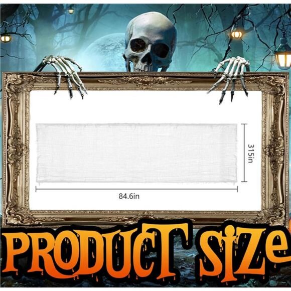 315 x 84.6 Inch Halloween Creepy Cloth - White Halloween Scary Spooky Cloth - Picture 2 of 8